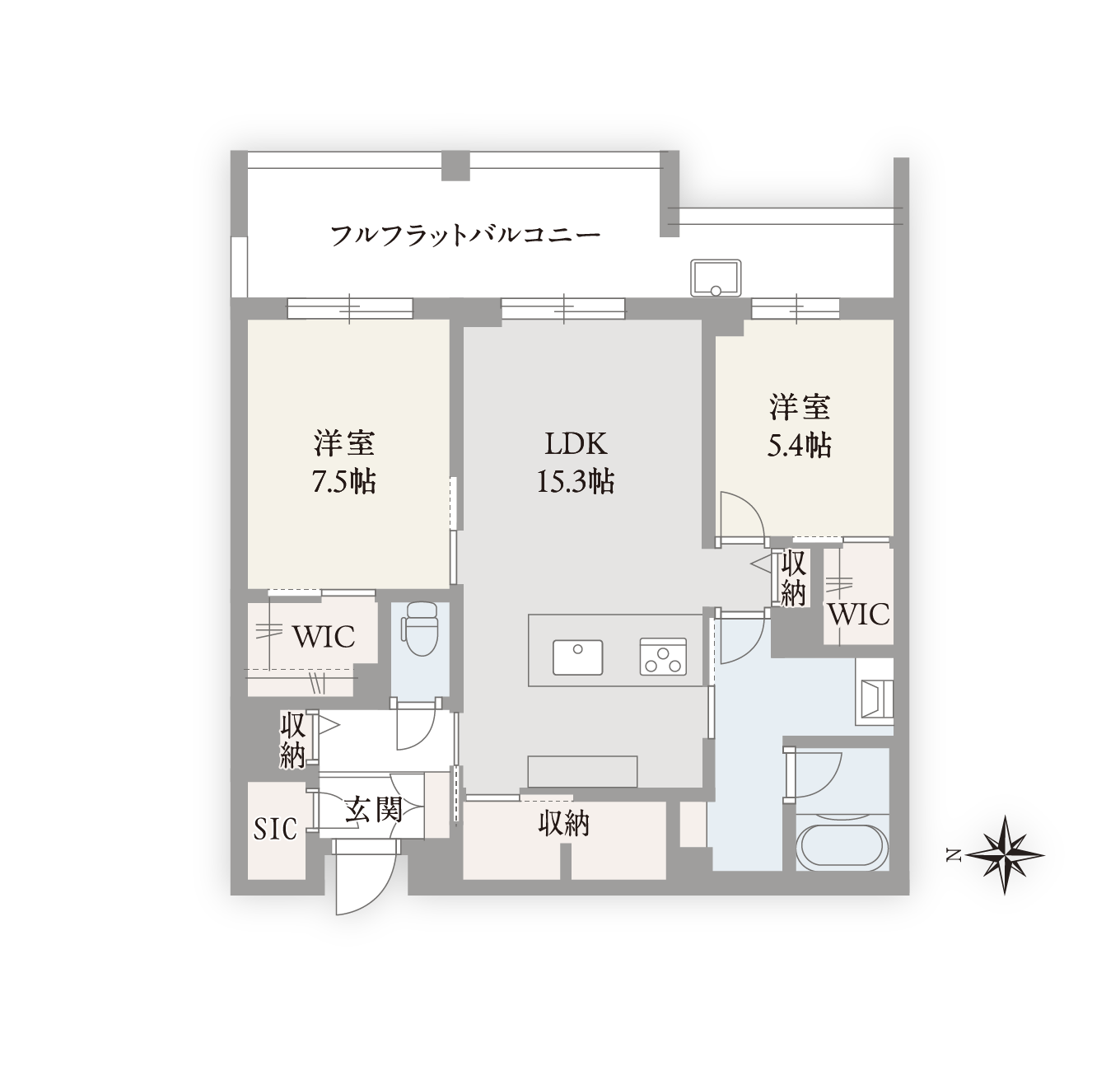 シャトードール プレミア0202号室の間取り